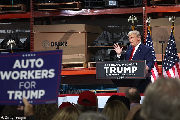 As the seven candidates bickered in Simi Valley, California, Trump skipped the debate and instead spoke to auto industry workers in suburban Detroit, Michigan, as the UAW negotiates higher wages and shorter work weeks.