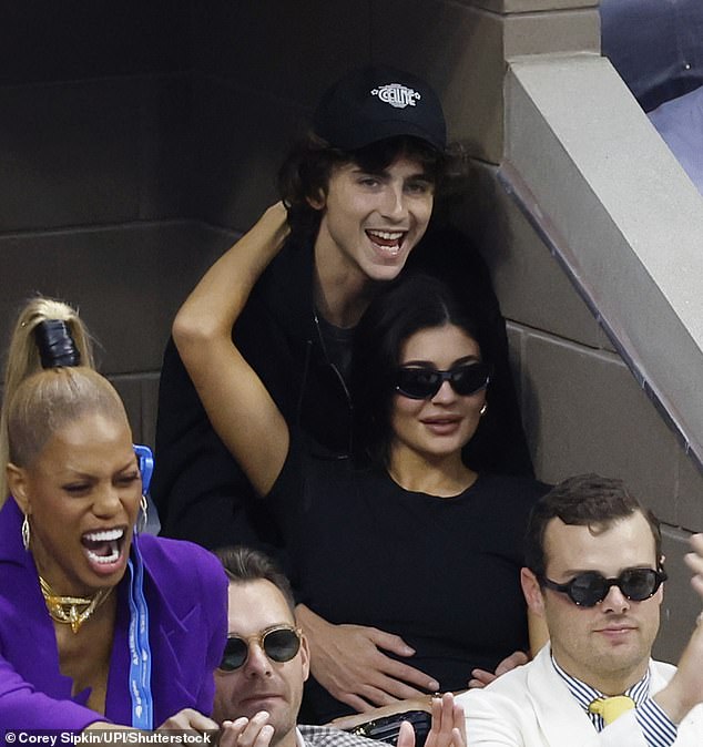 Couple: While the Dune actor is mentioned or even referenced in the episode, Jenner is seen taking several thirst-quenching photos with her sisters, which were taken just weeks after they were first reported as a couple (seen above at the US Open in September) in early April.