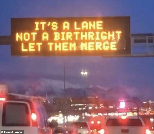 Authorities in Utah were clearly getting irritated because people weren't merging traffic and thought a little sarcasm might help