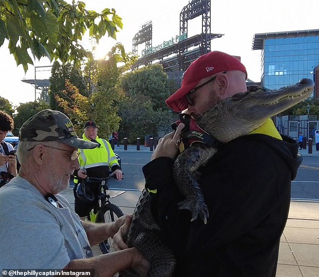 Wally was seen handing out hugs to Phillies fans outside the stadium, although he was denied entry to the game