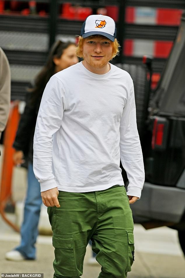 Understated look: Ed sported a casual figure during his outing