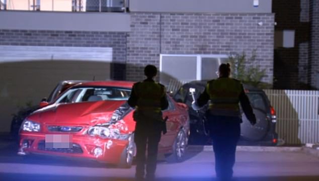 Vo, who arrived in Australia from Vietnam six days before the incident, is said to have mistaken the accelerator for the brake as he drove in the lane behind four townhouses (pictured emergency services on the scene and one of the cars damaged in the incident)