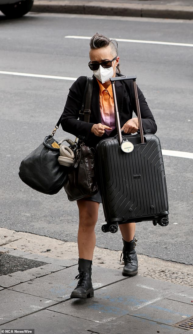 Yumi Stynes ​​is pictured entering Downing center court on Wednesday