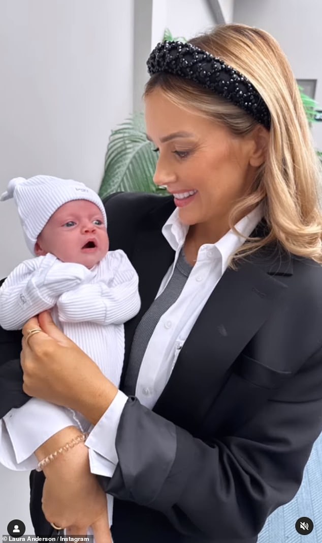 Daddy's double: The Love Island star was flooded with comments after she shared recent photos of the newborn on her Instagram while recording Bonnie's birth on Wednesday