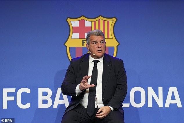 Barcelona denies any wrongdoing or conflict of interest and says it paid for technical reports on referees but never tried to influence their decisions (photo - president Joan Laporta)