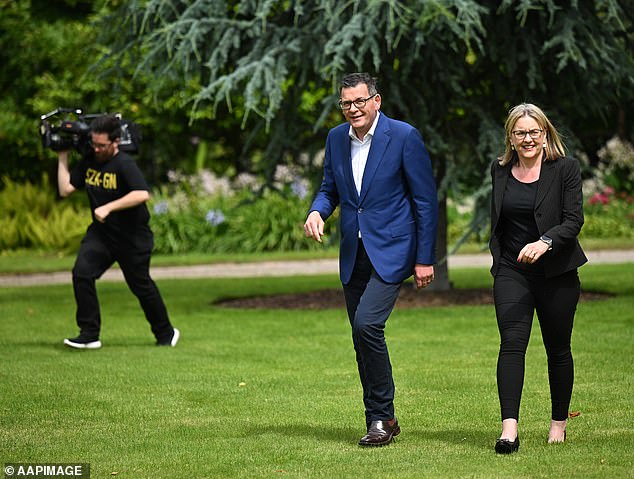 Daniel Andrews and his successor as Victorian Premier Jacinta Allen are pictured in 2022