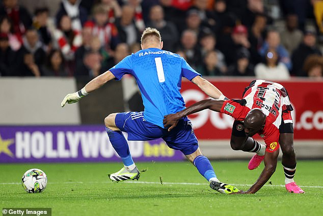 The Arsenal goalkeeper did well to deny Yoane Wissa and Frank Onyeka in the second half