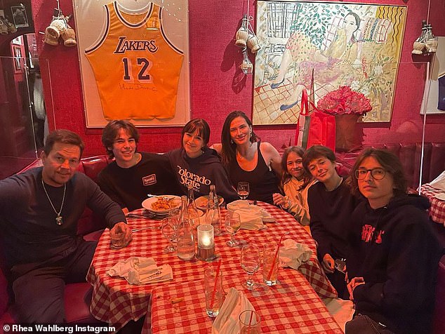 Wahlberg shares Ella, 19;  Michael, 16;  Brendan, 14;  and Grace, 12, with his wife Rhea, 44