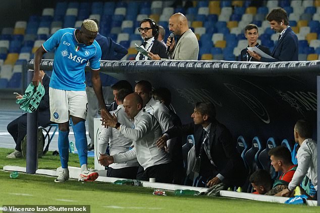 There appears to be tension between Osimhen and Napoli boss Rudi Garcia, with the striker swearing at his new manager after being substituted