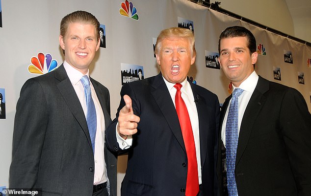 The defense plans to prosecute former President Trump and his sons Don Jr.  and calling Eric Trump (l).