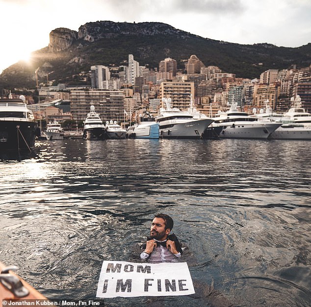 Jonathan said: 'My mother was hesitant when I first started traveling, but now she is so happy and super proud to see what it has turned out to be.'  The photo above was taken in Monaco