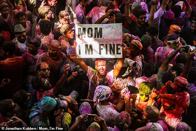 Jonathan shared his message while celebrating Holi, the Hindu festival of colors in Prayagraj, India