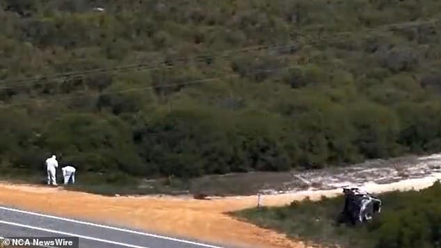 Human remains were found in a car that was on fire when police came across it along the Indian Ocean near the coastal town of Jurien Bay about 12.30pm on Tuesday.