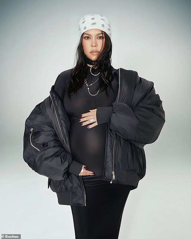 Pregnant: It comes after the Disney star was again stunned to see her wearing a figure-hugging black dress