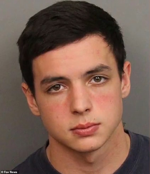 Gabriel Uncapher (pictured) was the driver who allegedly drunkenly crashed the car the 19-year-old fraternity boy was in