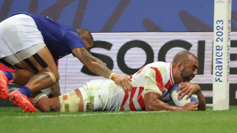 Michael Leitch was among the try scorers for Japan who helped Japan hold off a Samoa setback