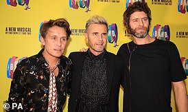 Mark Owen, Gary Barlow and Howard Donald from Take That