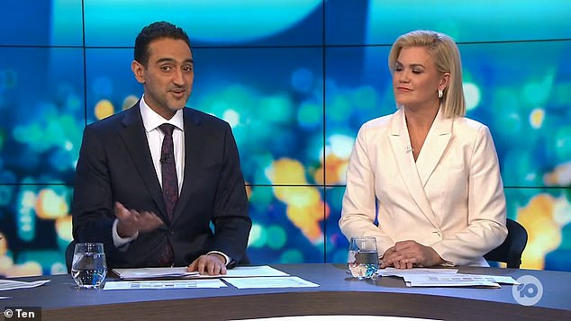 Nazeem, who often jokes that he is mistaken for Waleed Aly, further said that he found the comparison flattering.  “He's a genius and one of the nicest people I know,” he said.  Here with The Project co-star Sarah Harris