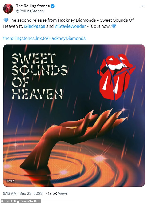 The legendary rock ensemble announced the release of the single via Twitter on Thursday