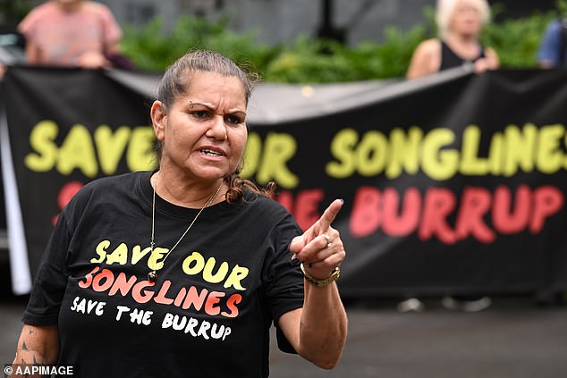 Ms Cooper protested outside Environment Minister Tanya Plibersek's office earlier this year