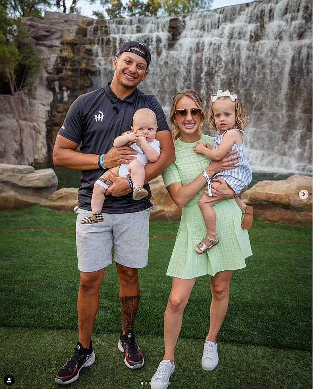 Family: It's even said that the couple fired a shot together and are now planning to meet again in the near future (Brittany seen with Patrick and their children Bronze and Sterling)