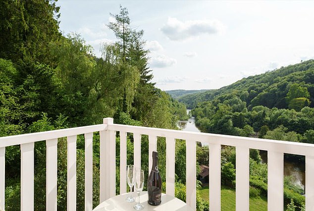 The terrace - often occupied by characters from the show - offers picturesque views over Herefordshire