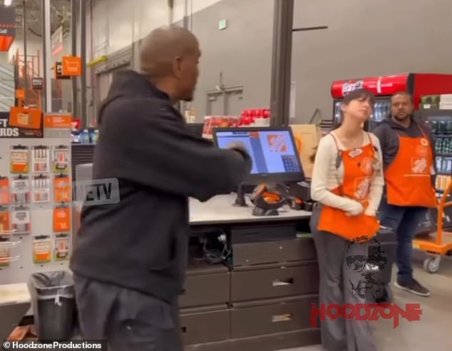 Home Depot said Gibson initially did not speak to any of the cashiers before leaving the store, but only came into contact with them after he returned