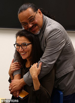 Eugene (right) was a former regional director of the Bureau of Indian Affairs in Alaska and worked for many years for the U.S. Fish and Wildlife Service.  His wife Mary (left), a Democrat, became the first Alaskan in Congress last year when she was elected to Alaska's only seat in the U.S. House of Representatives