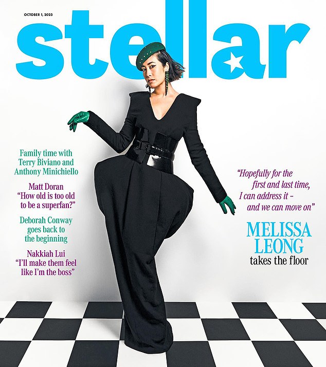 The MasterChef judge graced the magazine cover in a black haute couture dress with wildly structured hip and shoulder panels