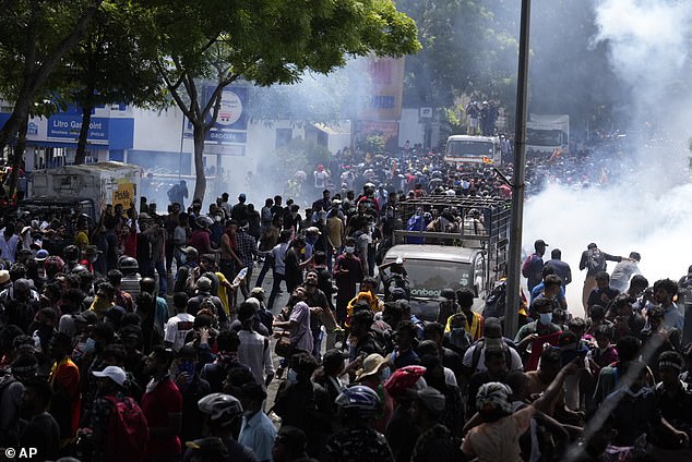 Police in Sri Lanka used tear gas and other weapons in an attempt to quell civilian protests during last year's uprising