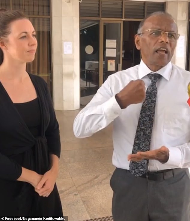 Kayleigh Fraser with her lawyer, Nagananda Kodituwakku, who has been fighting her case in the Sri Lankan courts for over a year