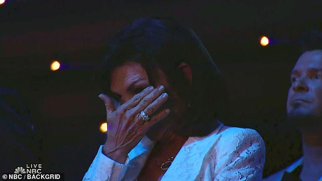 Lucus could be seen getting emotional while in the audience at the event at the Grand Ole Opry House in Nashville