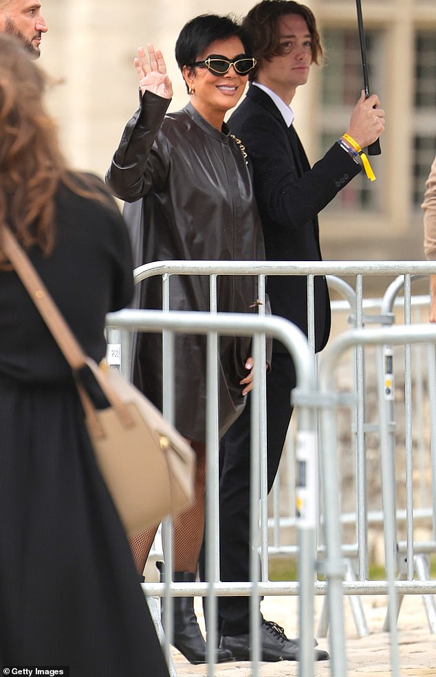 The mother: Kris Jenner was also at the Loewe catwalk show in the French capital