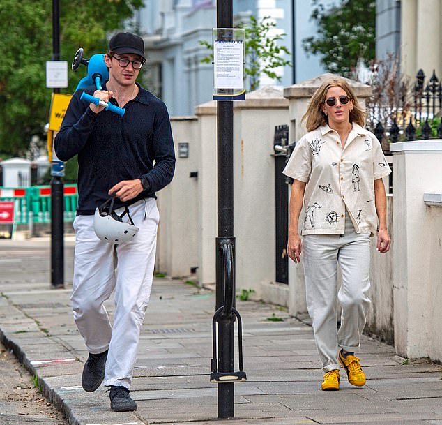 Goulding is divorced from her husband, art dealer Caspar Jopling (left).  They were seen in London earlier this month