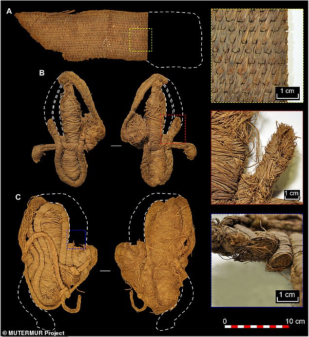 Other items found in the cave included an impressive set of woven baskets and simple wooden tools such as a hammer and a pointed stick.