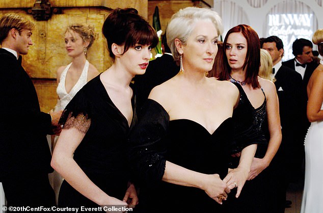 Prada days: The two ladies starred in the 2006 blockbuster The Devil Wears Prada