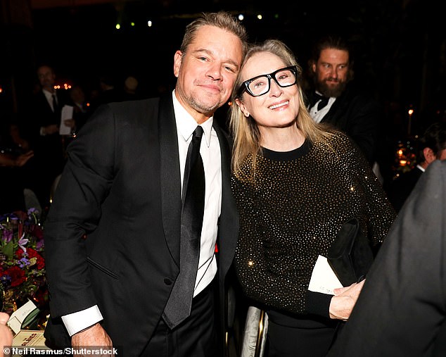 Matt Damon with Streep during the glittering event