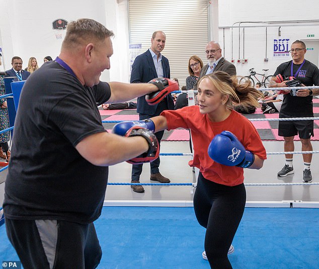 Jess took part in a sparring session to show how she has benefited from the charity's one-to-one coaching programs