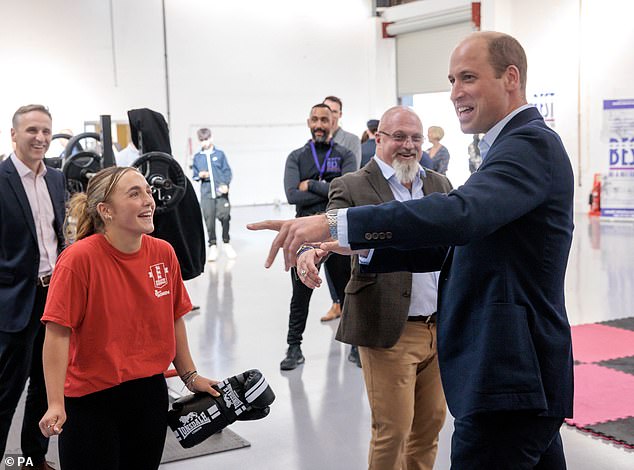 When she met Jess, a young female boxer helped by the charity, Prince William said she was 'very impressive'