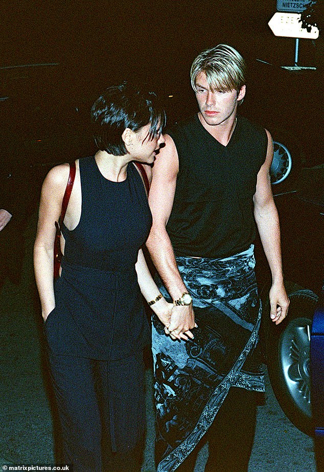 Chic and oh heck!  David is known for playing with fashion, such as donning a sarong while dining with Victoria in France in 1998