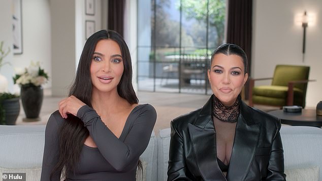 Awkward: Things were awkward between Kim and Kourtney during interviews at the premiere of The Kardashians