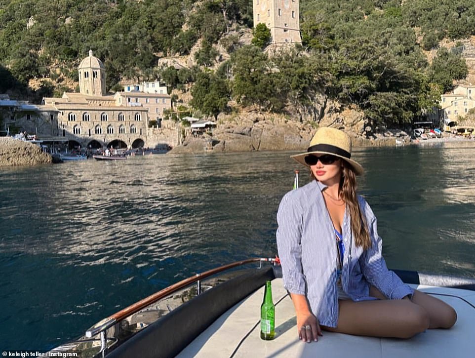 Dreamy: Keleigh wrote in a caption to her 792,000 followers: 'I found my love in Portofino'