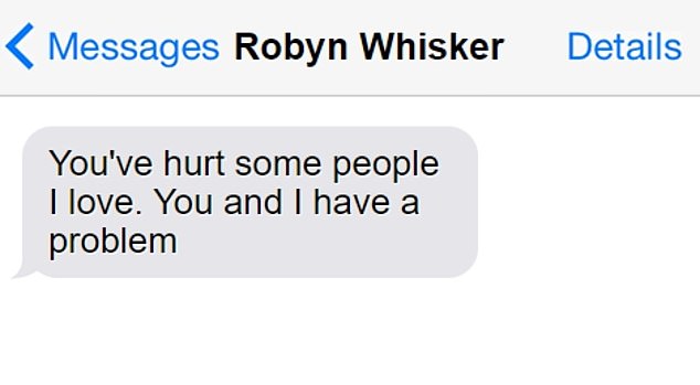 The court also heard that she had also messaged the agency's business manager, Katie Davies, telling her: 'You have hurt some of the people I love.  You and I have a problem'