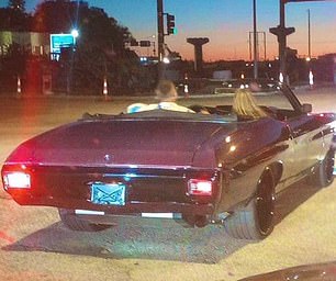 They drove off into the night in the NFL star's vintage convertible