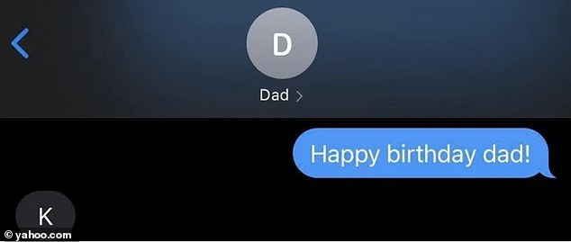 While another dad hilariously replied 'K' to his son's sweet happy birthday message