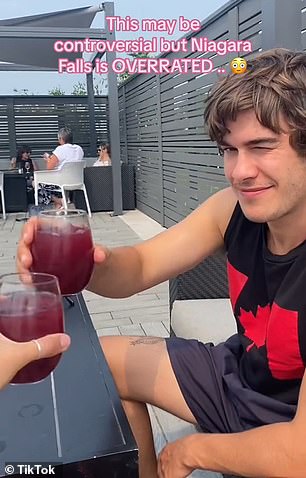 She ended her TikTok by showing her and her boyfriend sitting together and enjoying a glass of wine