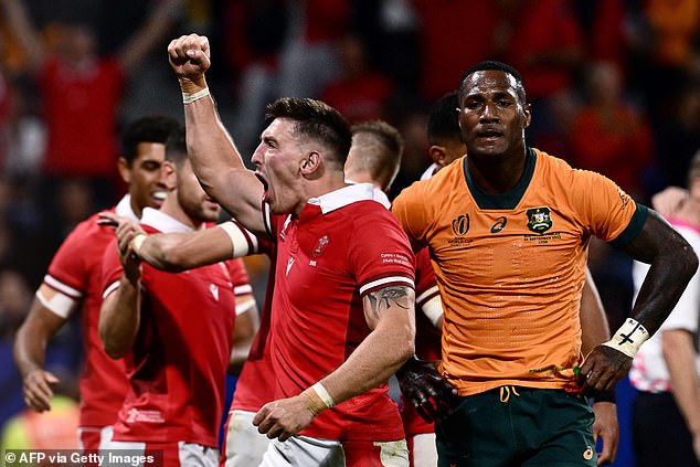 Wales will celebrate their huge 40-6 victory over Australia in the World Cup at the start of this month