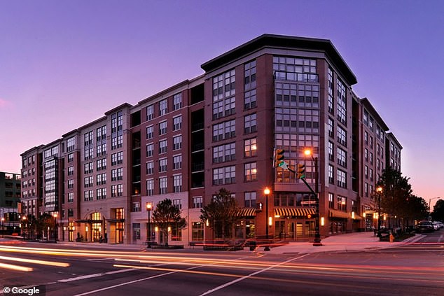 Meek's apartment complex, where he lived until April 2022, in Arlington, Virginia