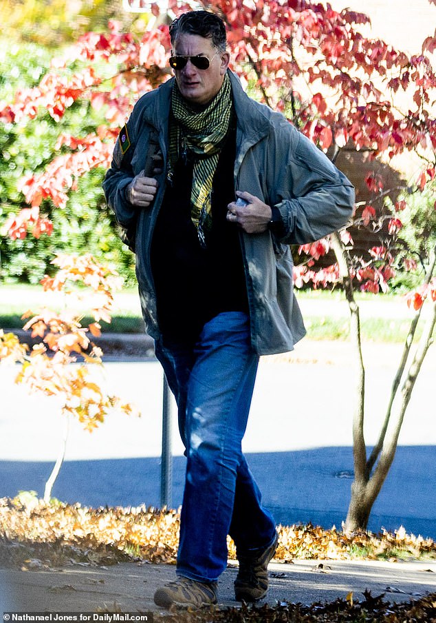 DailyMail.com finally spotted ABC journalist James Gordon Meek at his elderly mother's mansion in McLean, Virginia, in October, where he refused to answer questions