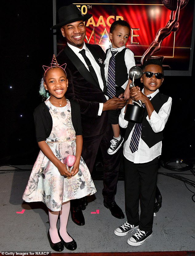 Former Couple: Ne-Yo, born Shaffer Chimere Smith, shares Braiden and Brixton with his ex-girlfriend, Sade Bagnerise;  he is seen with three of his children in 2019